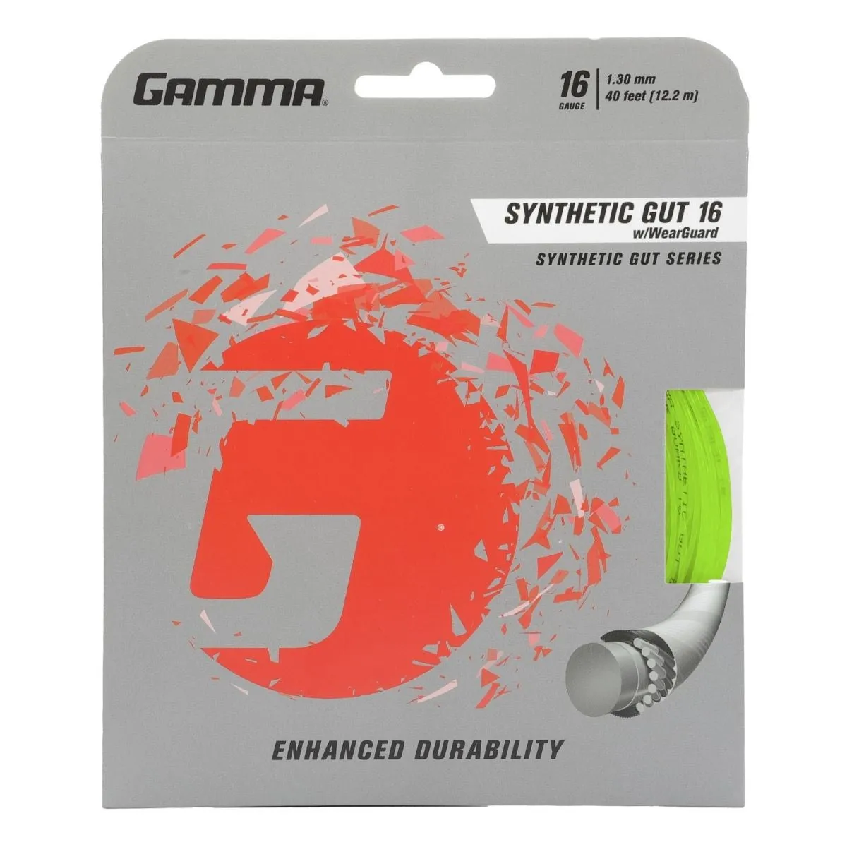 Gamma Synthetic 16/1.30 with Wearguard Tennis String (Yellow)