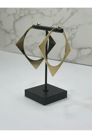 Gold Geometric Hoop Earrings