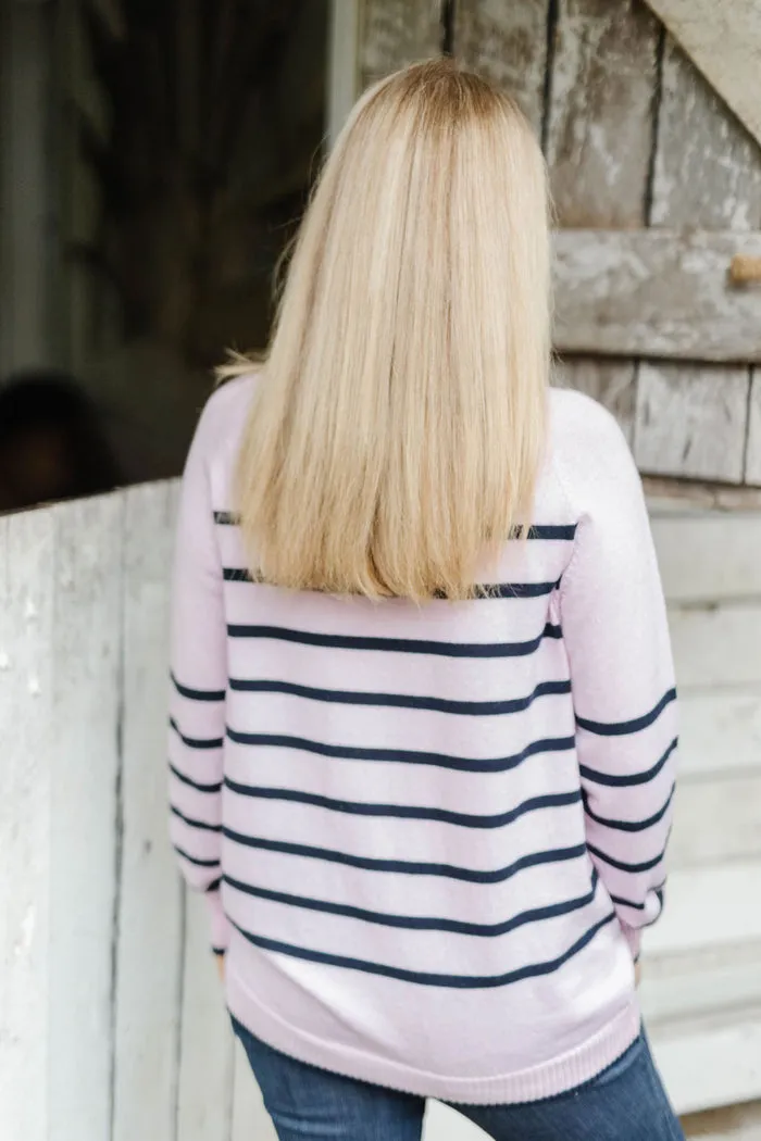Goondiwindi Cotton 55% Merino 45% Cotton Stripe Roll Neck Jumper - 2 Colours