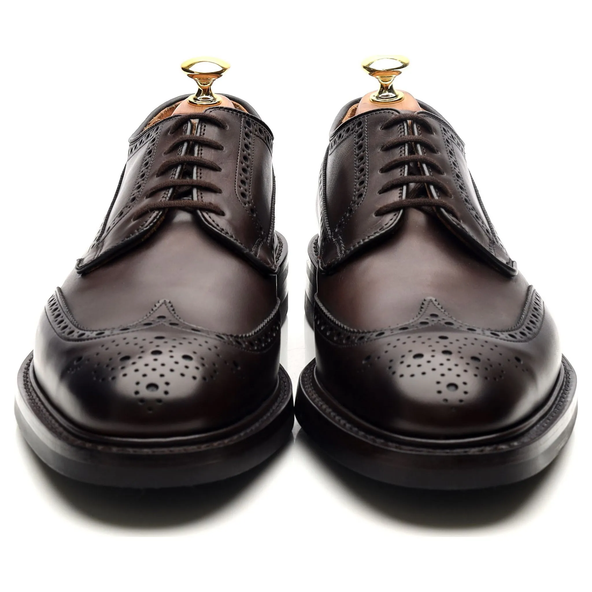 'Grafton' Dark Brown Leather Derby Brogues UK 8.5 F