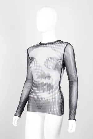 Greta Garbo Illusion Mesh T-Shirt