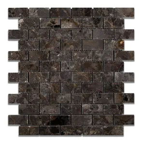 Grigio Verona Marble 1 X 2 Brick Polished Mosaic Tile - Lot of 50 Sheets