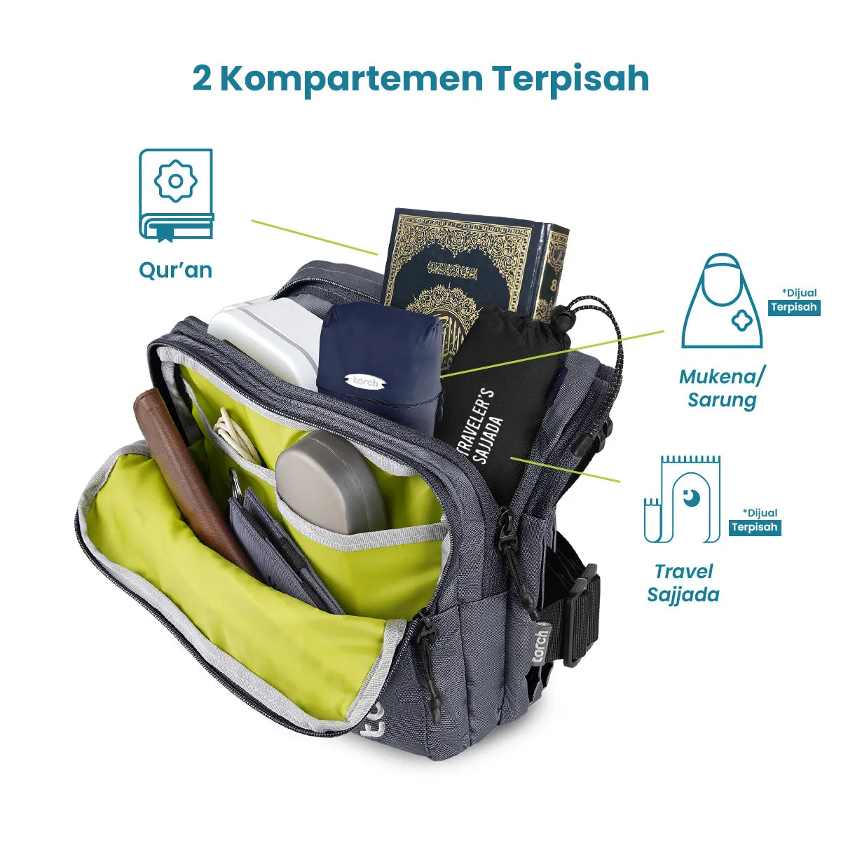 Hijaz Tas Selempang Umroh Torch 4L