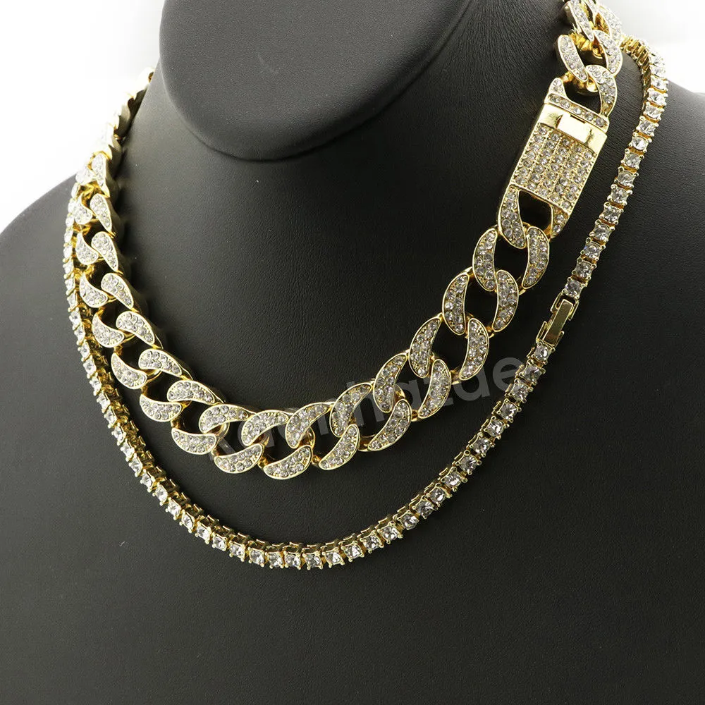 Hip Hop Quavo Jesus Face Miami Cuban Choker Chain Tennis Necklace L27