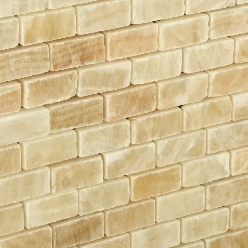 Honey Onyx Polished Baby Brick Premium Mosaic Tile - Lot of 50 sq. ft.
