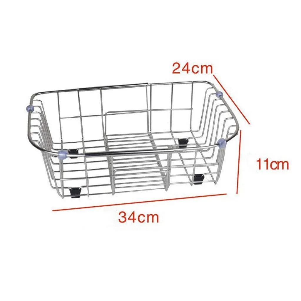 HY Stainless Steel Sink Drain Dish Rack Retractable Dish Rack Kitchen Pool Storage Hanging Dish Rack Sink Rack