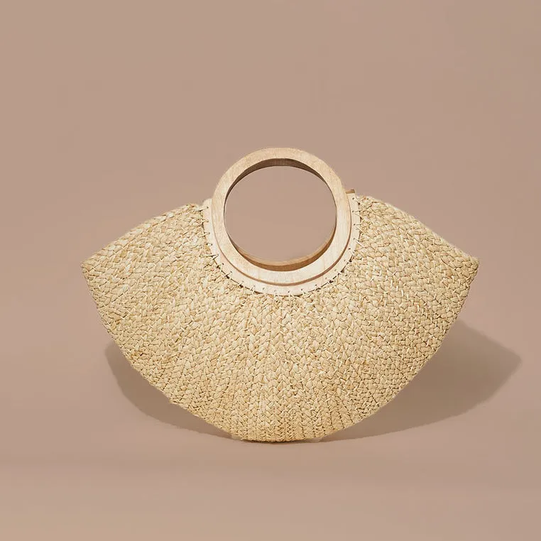 Iba Braided Raffia Moon Tote