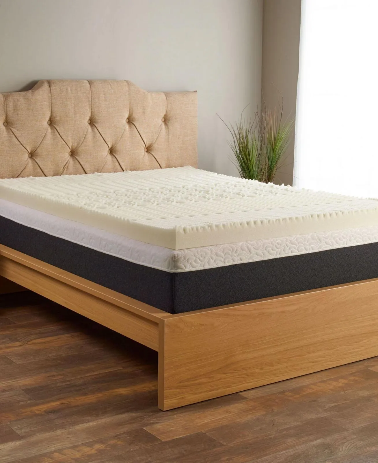 Isotonic 5 Zone 3" Memory Convoluted Visco Foam Mattress Topper Off-white Twin