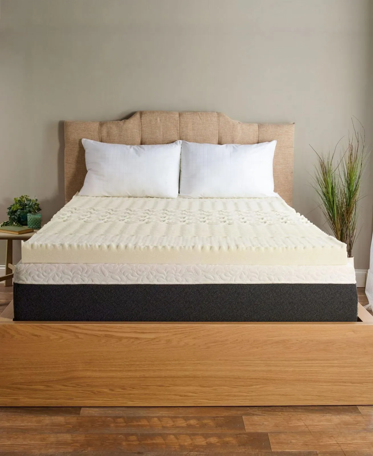 Isotonic 5 Zone 3" Memory Convoluted Visco Foam Mattress Topper Off-white Twin