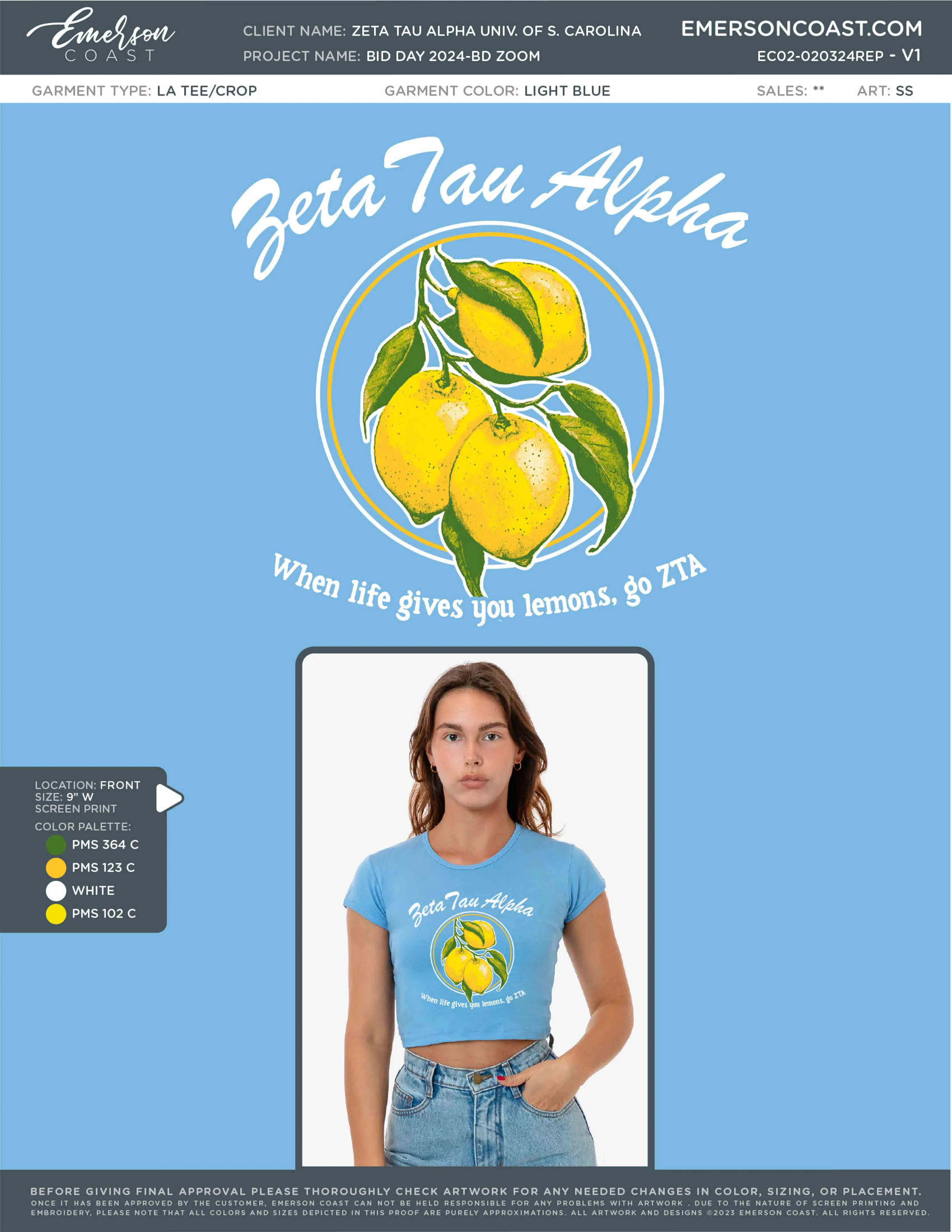 Italian Summer Bid Day Design