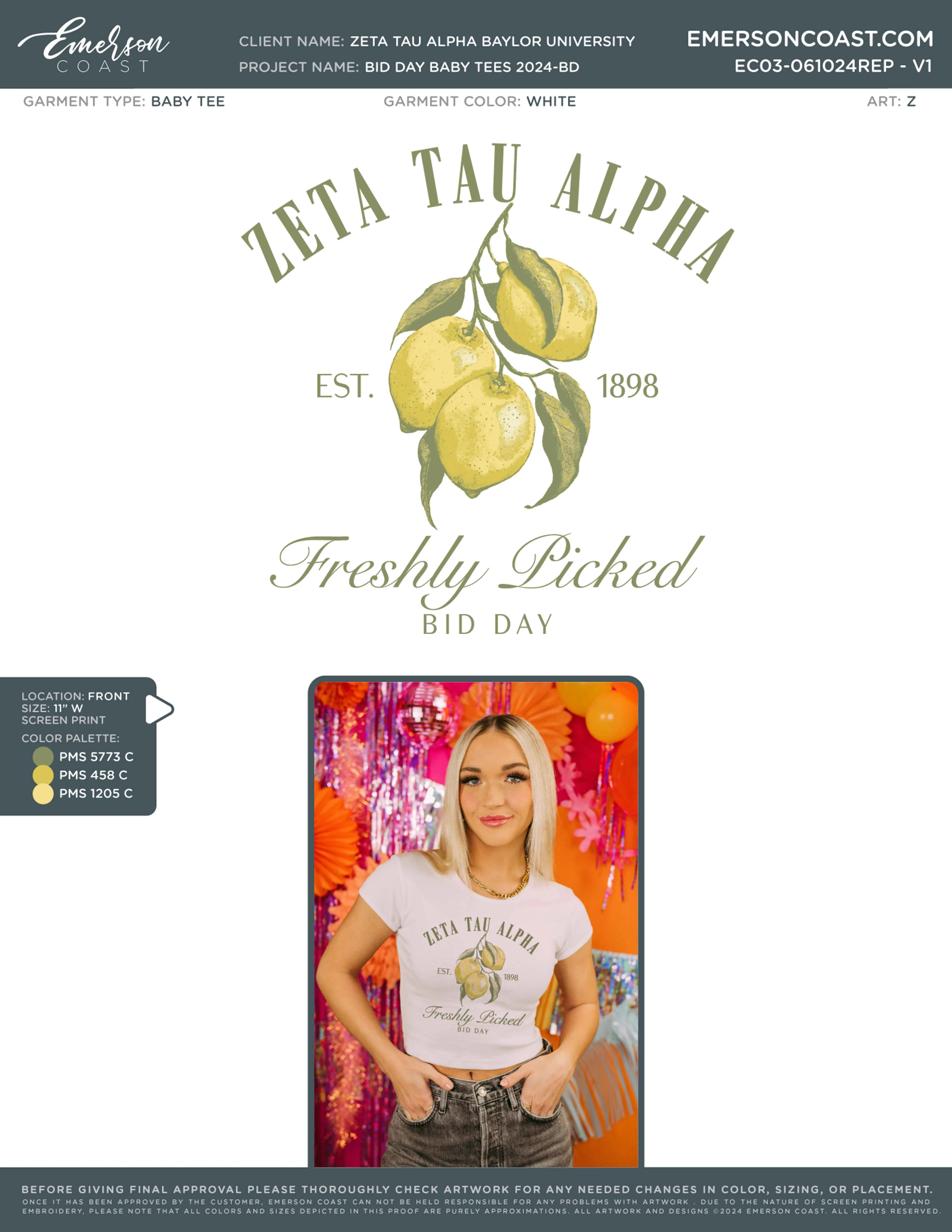 Italian Summer Bid Day Design