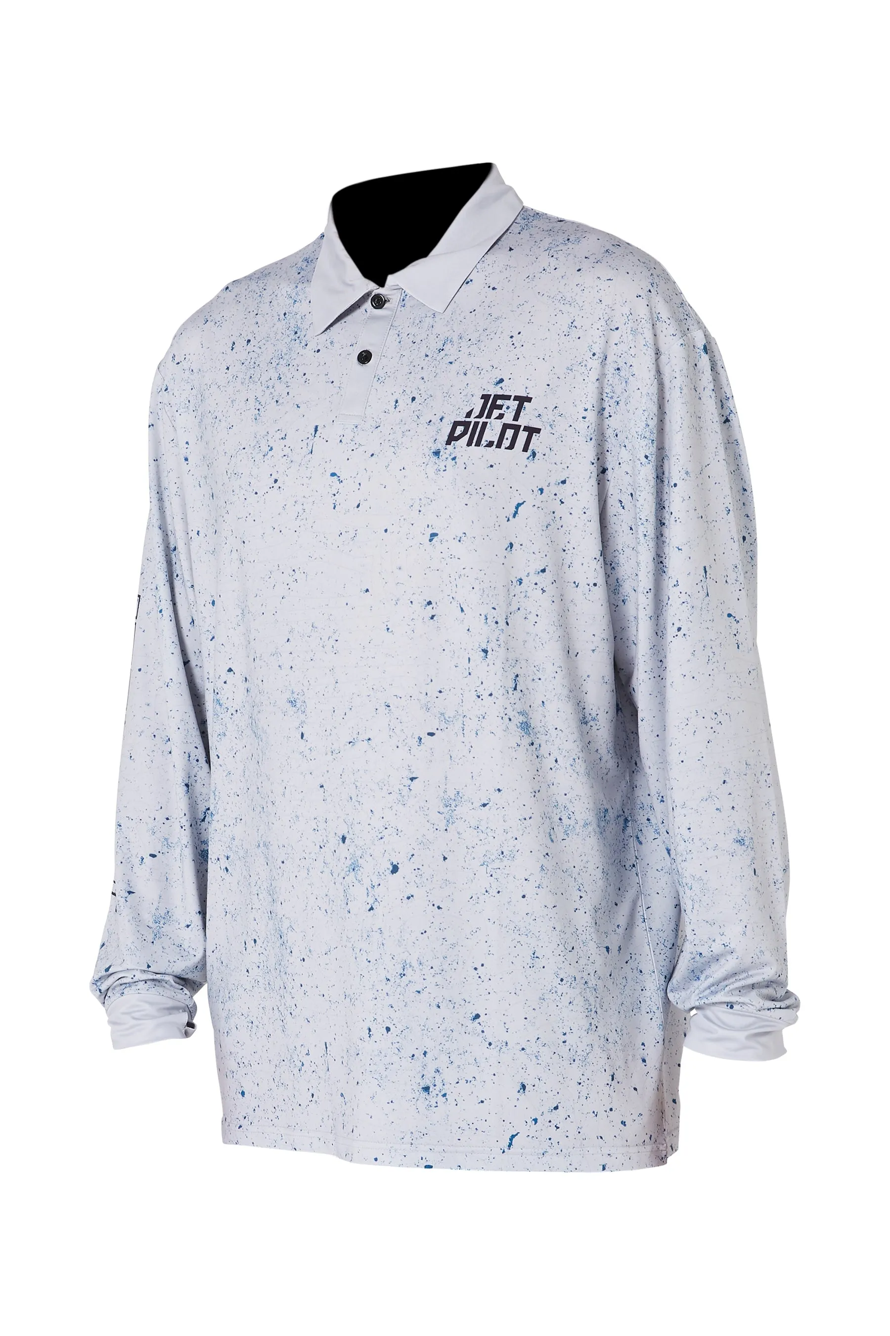 Jetpilot Venture LS Fishing Mens Polo - Grey
