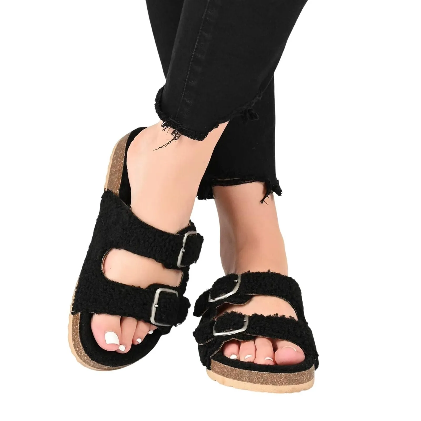 Journee Collection Delpheen Tru Comfort Foam Slip On Slide Slippers Black 10M