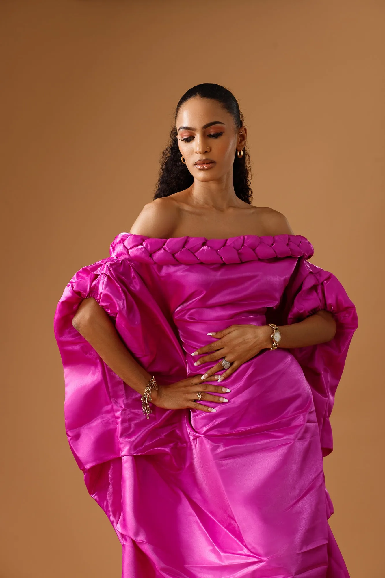 Juno Off-the-Shoulder Maxi (Magenta)