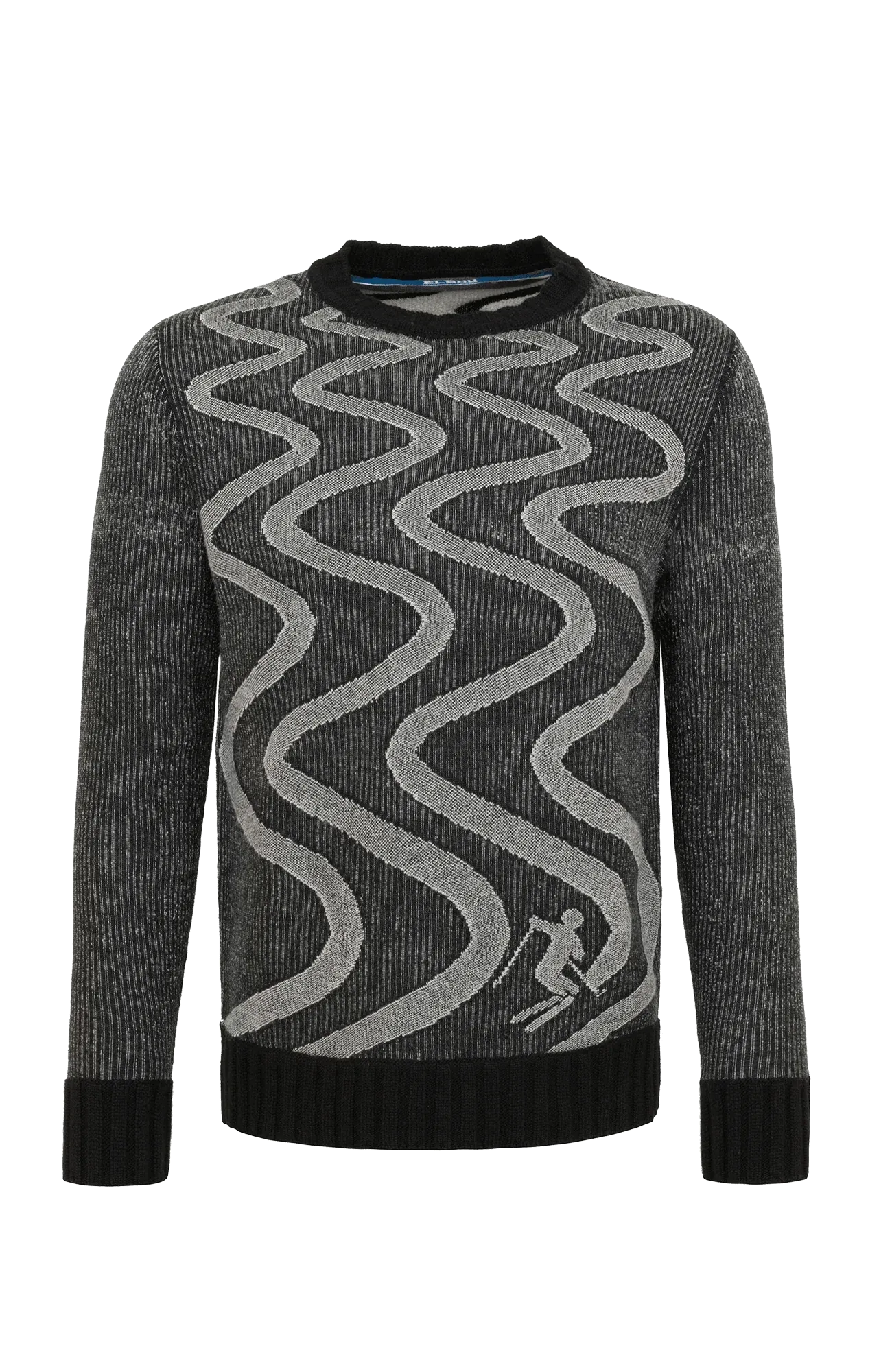 Kaprun Sweater With Snow Tracks Motif M