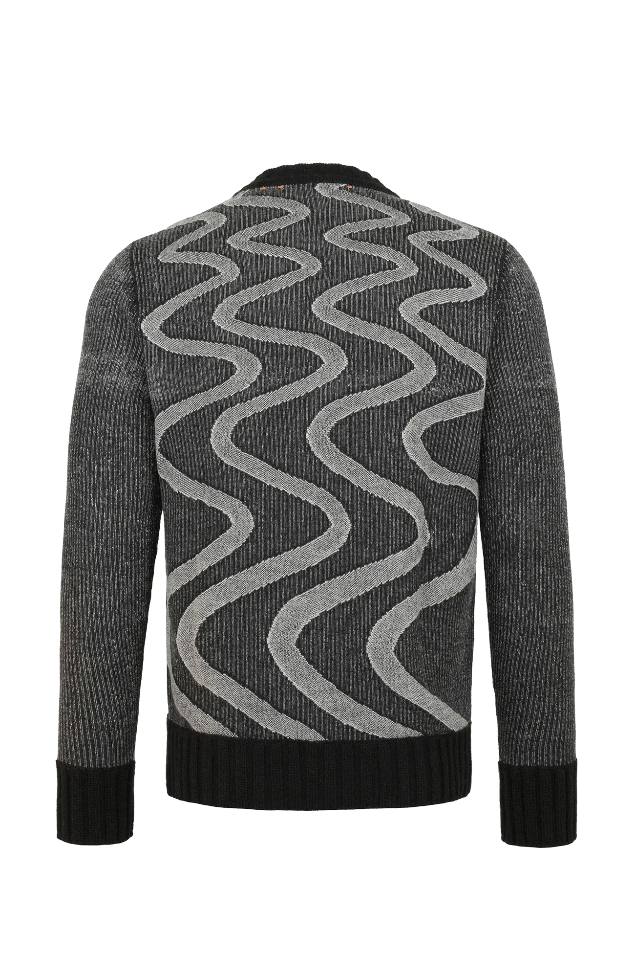 Kaprun Sweater With Snow Tracks Motif M