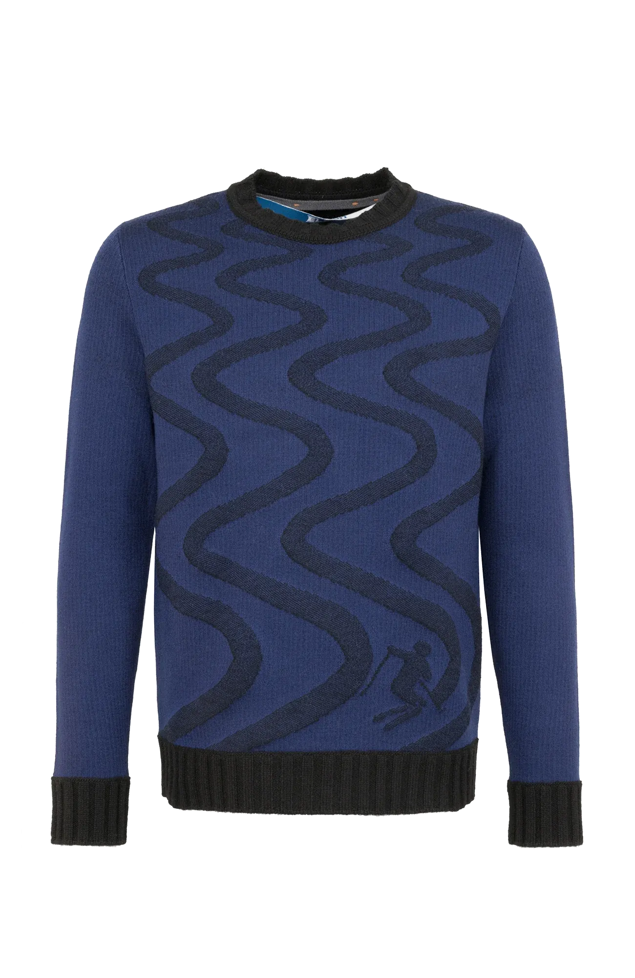 Kaprun Sweater With Snow Tracks Motif M