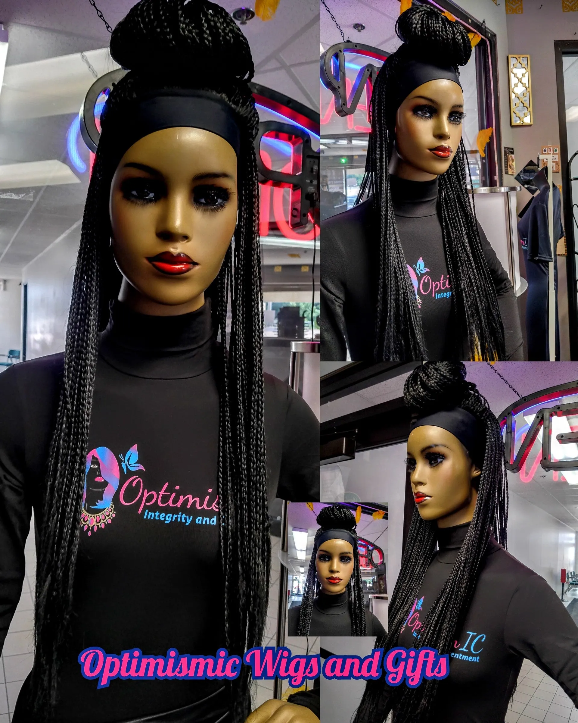 Keasha Black Braided Synthetic Headband Wigs $69 OptimismIC Wigs and Gifts