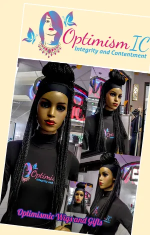 Keasha Black Braided Synthetic Headband Wigs $69 OptimismIC Wigs and Gifts