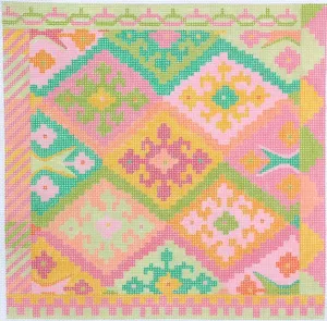 Kilim Square w/ Stepped Diamonds – summer melons palette