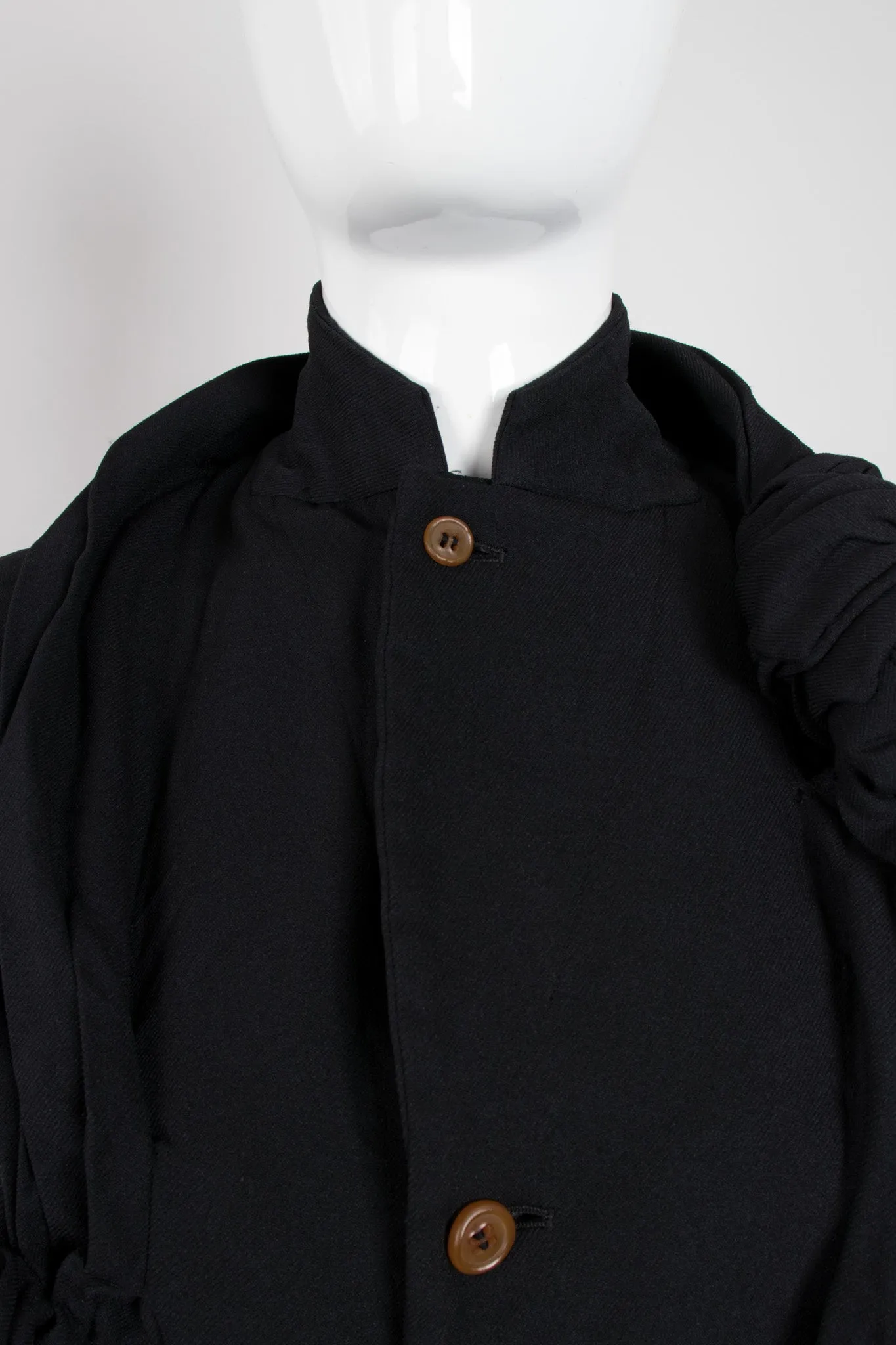 Knotted Scarf Collar Coat