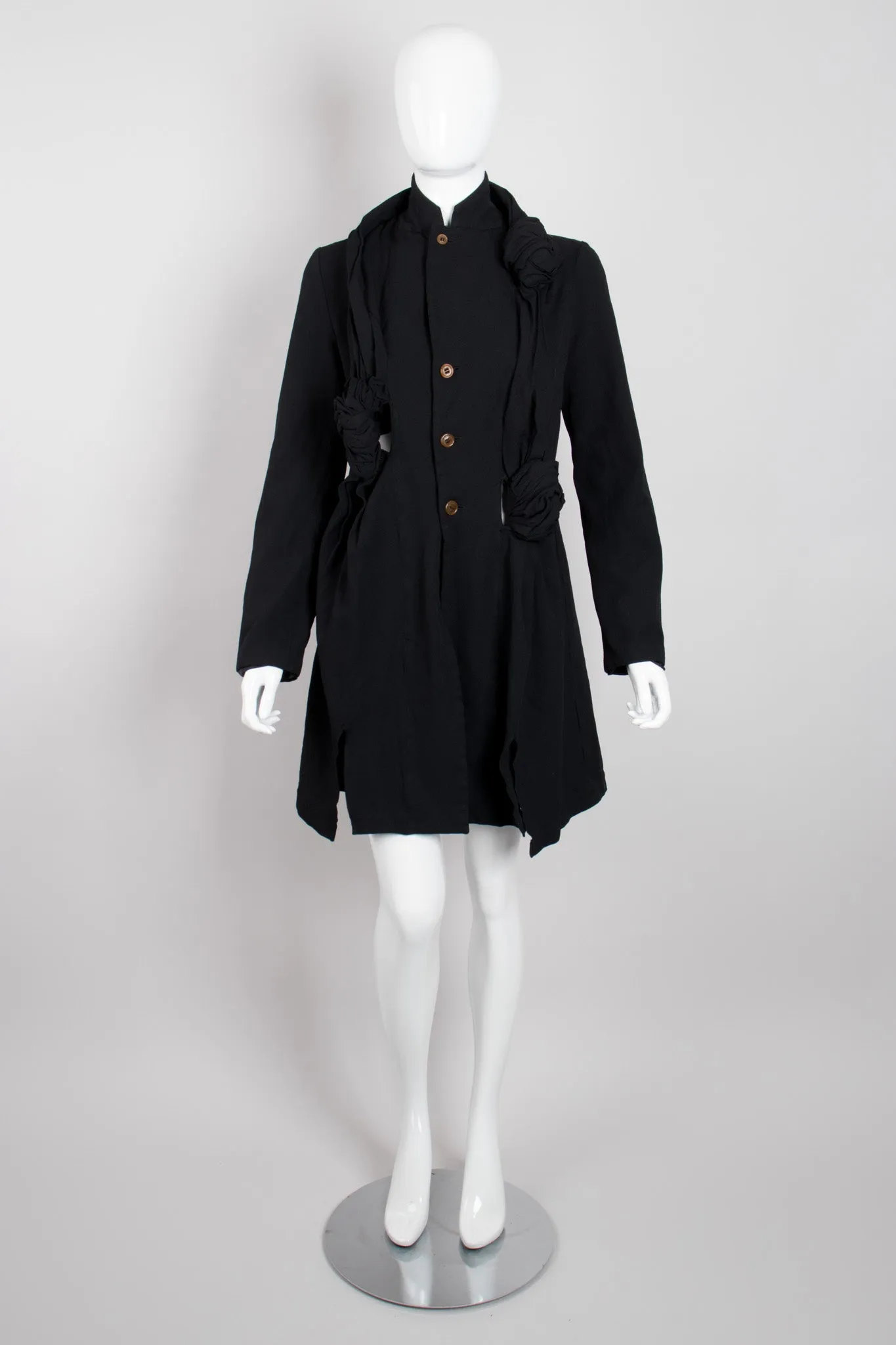 Knotted Scarf Collar Coat