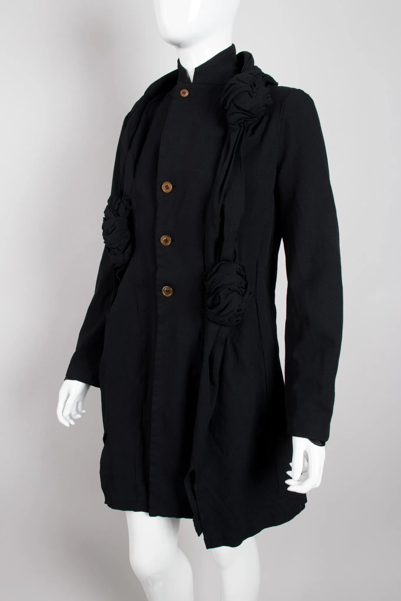 Knotted Scarf Collar Coat