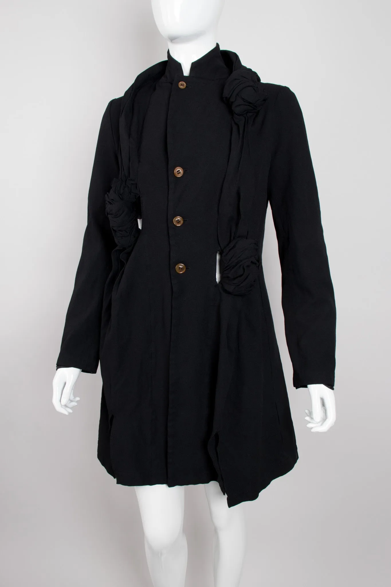 Knotted Scarf Collar Coat