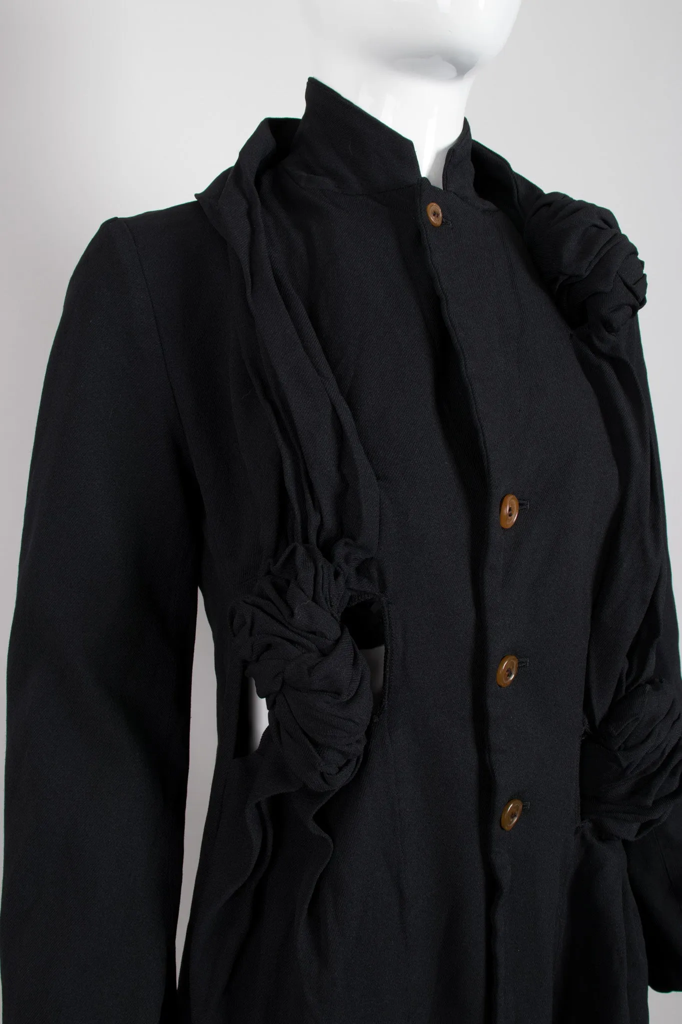 Knotted Scarf Collar Coat