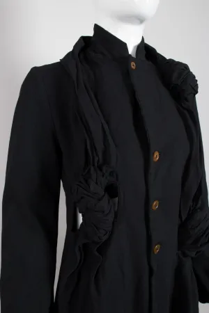Knotted Scarf Collar Coat