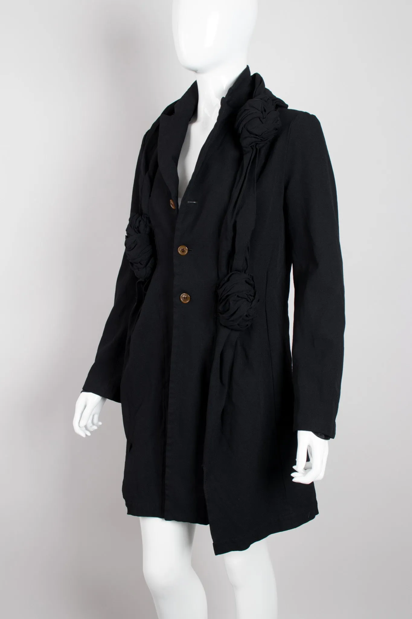 Knotted Scarf Collar Coat