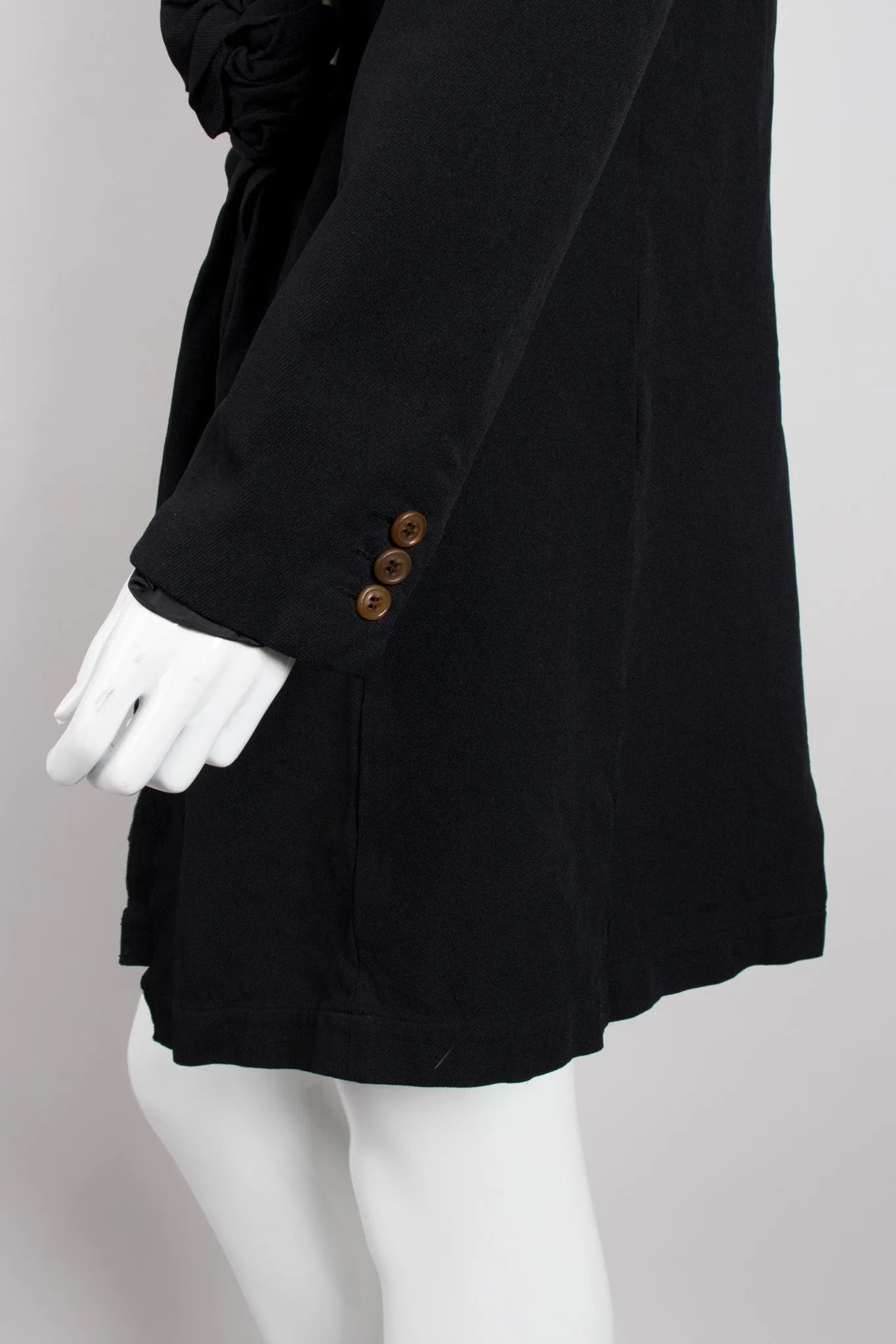 Knotted Scarf Collar Coat