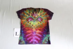 Large Ladies V-Neck Incline Heart