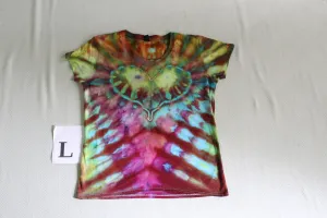 Large Ladies V-Neck Incline Heart