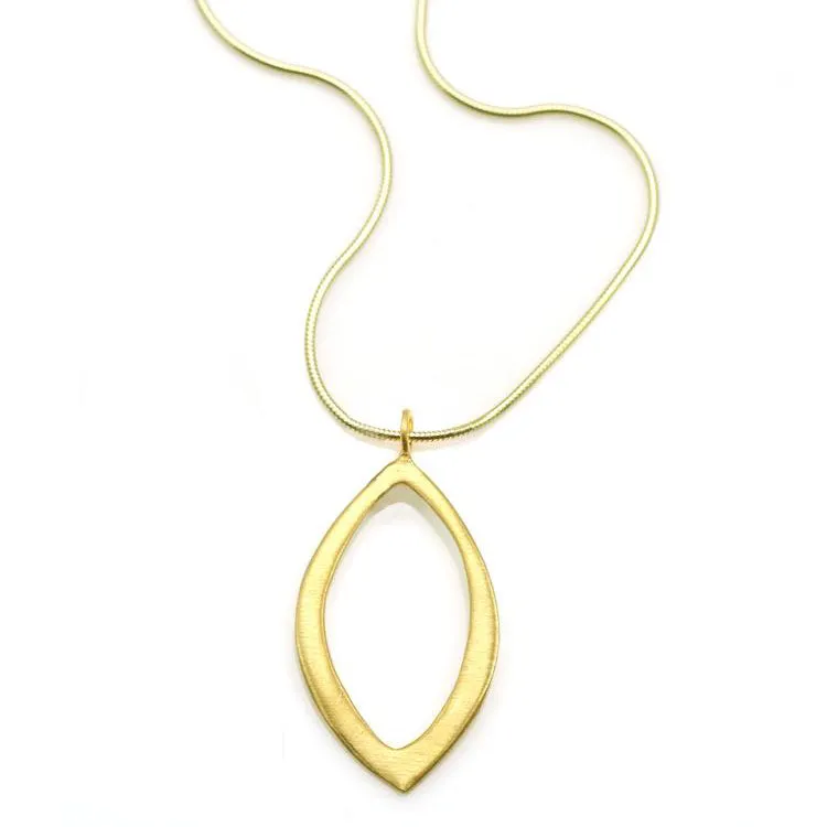 Large Open Drop Vermeil Necklace
