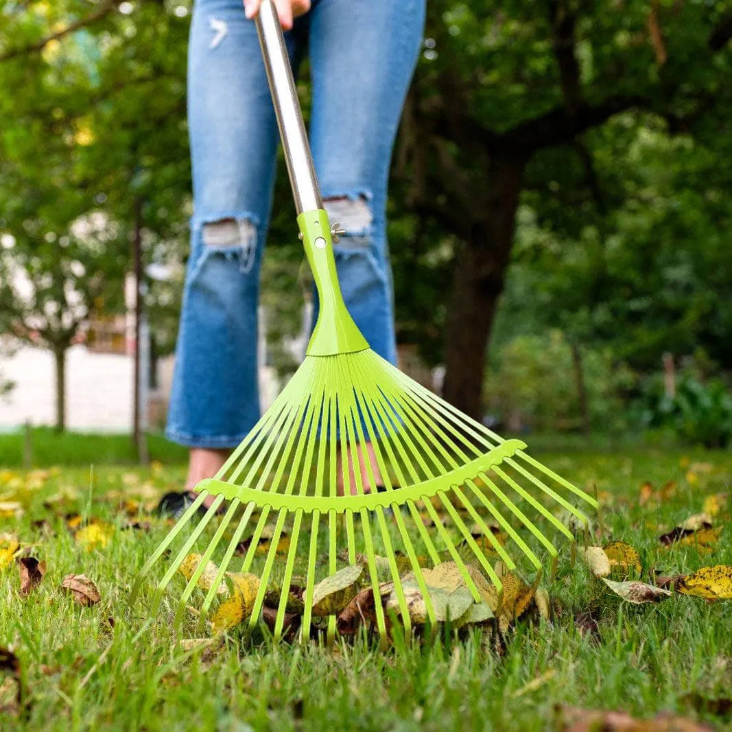 Leaf Scoops & Garden Rake Set|Steel Handle Leaf Rake
