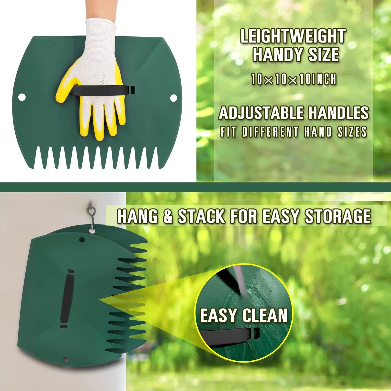 Leaf Scoops & Garden Rake Set|Steel Handle Leaf Rake