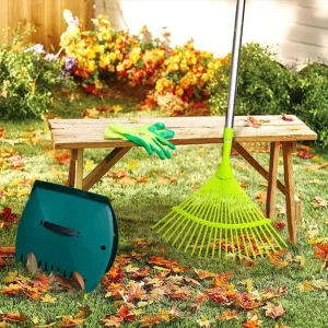 Leaf Scoops & Garden Rake Set|Steel Handle Leaf Rake