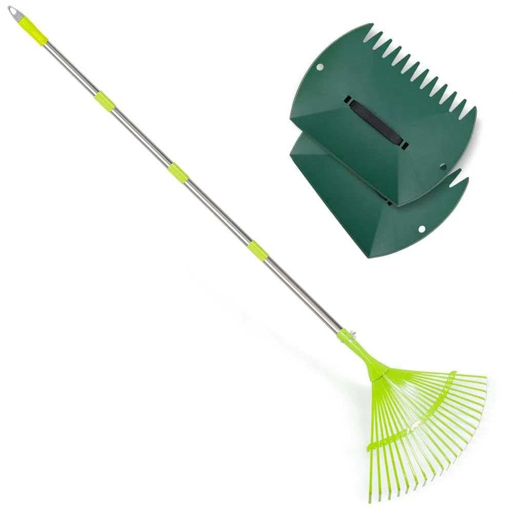 Leaf Scoops & Garden Rake Set|Steel Handle Leaf Rake
