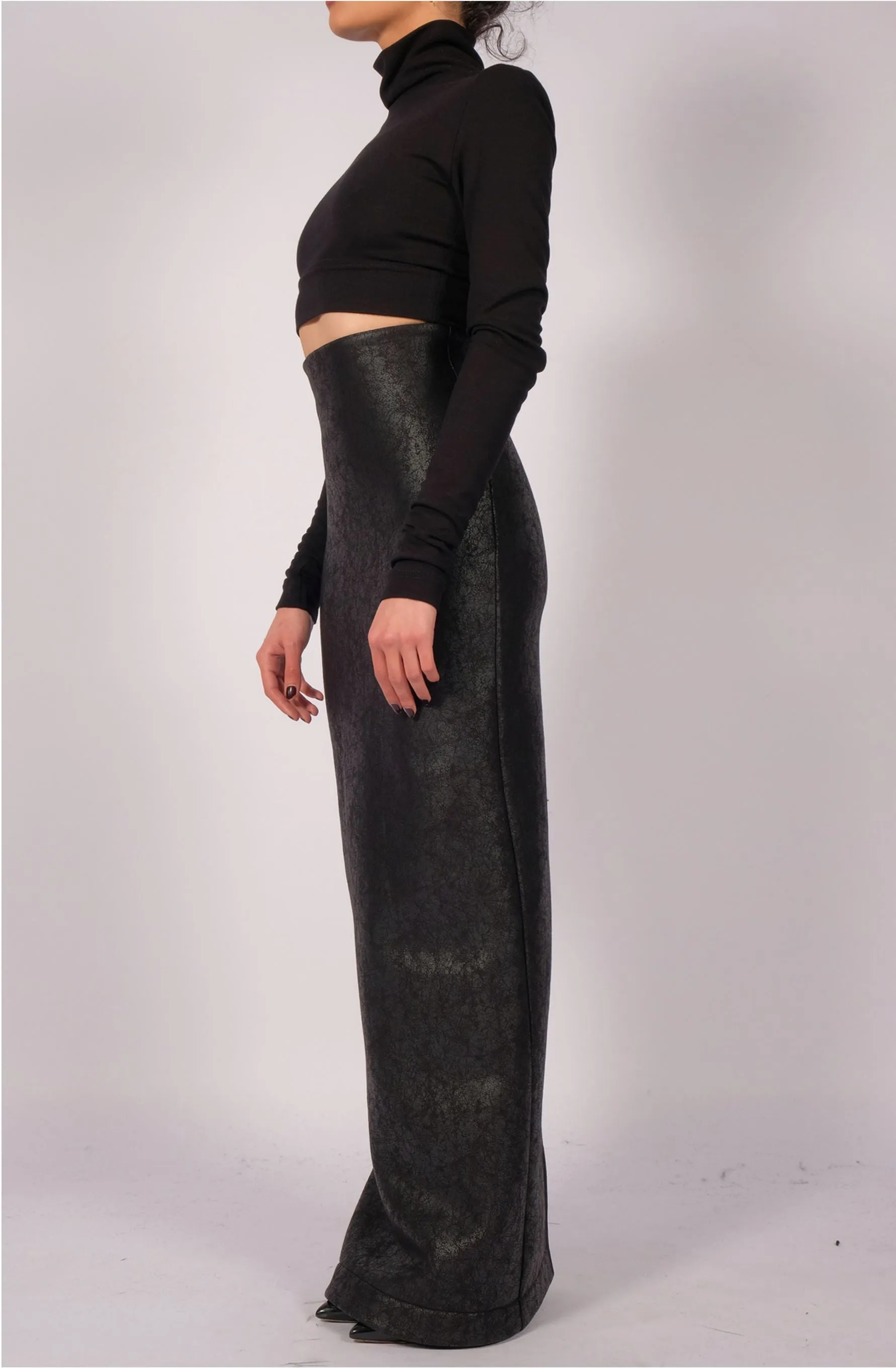 Leather Effect Maxi Skirt