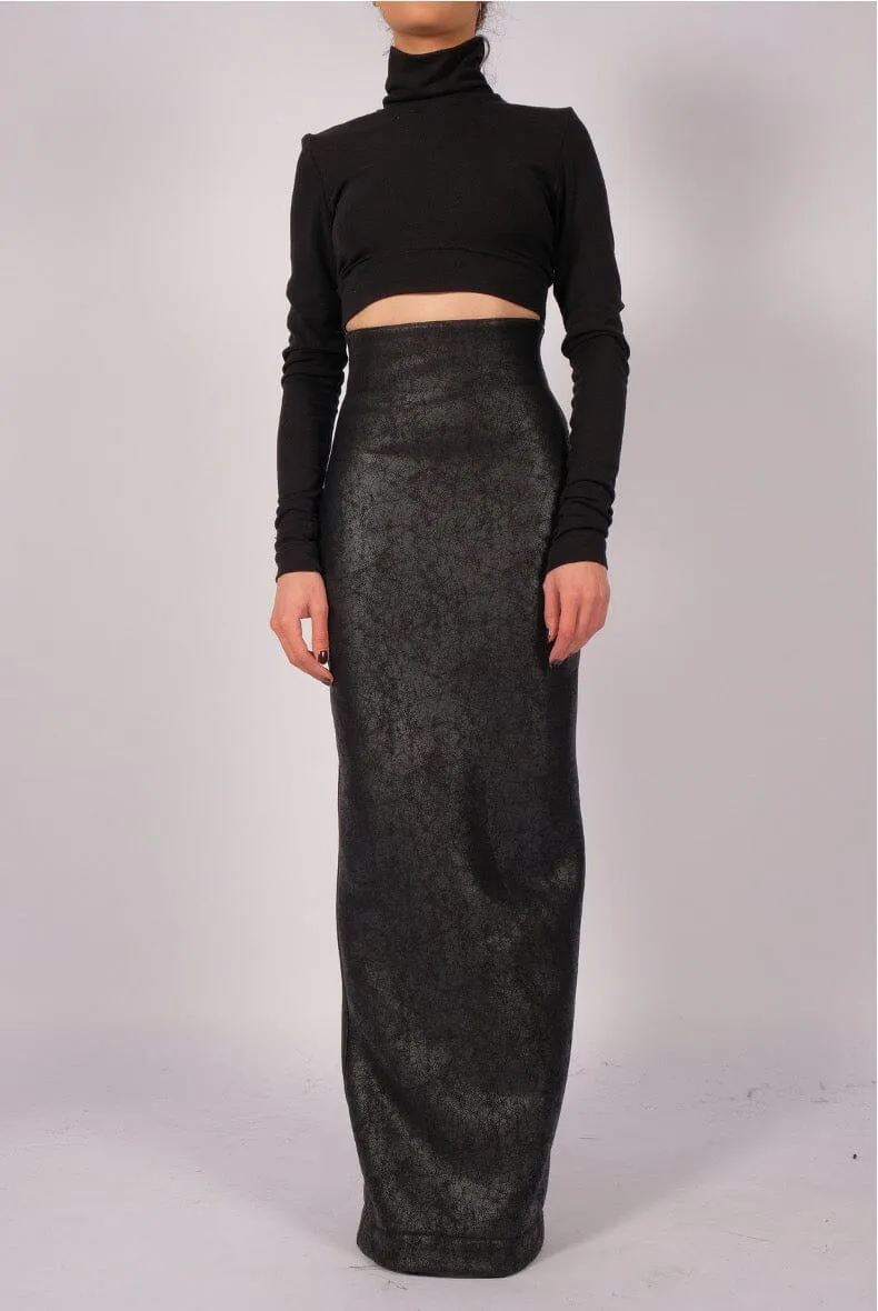 Leather Effect Maxi Skirt