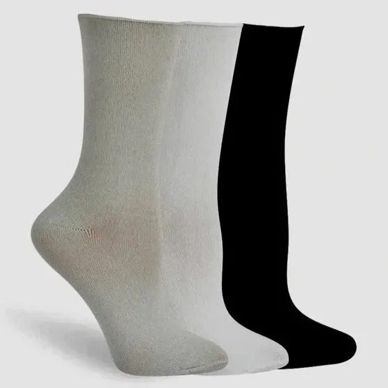 Lemon Recycled Pillow Crew Socks - Medium Grey