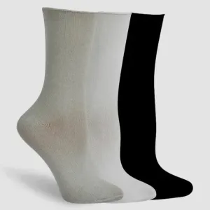 Lemon Recycled Pillow Crew Socks - Medium Grey