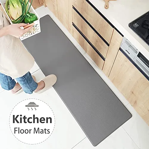 LOKNGXU Kitchen Rugs and Mats Anti Fatigue Mat Cushioned Comfort Runner Rug Standing Floor Rugs 17"x59" (Grey, 17"x59")