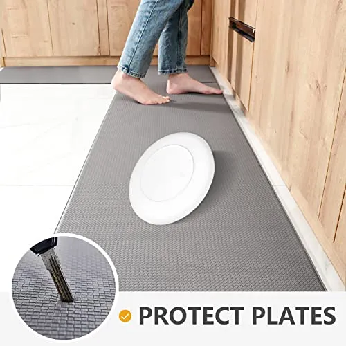 LOKNGXU Kitchen Rugs and Mats Anti Fatigue Mat Cushioned Comfort Runner Rug Standing Floor Rugs 17"x59" (Grey, 17"x59")