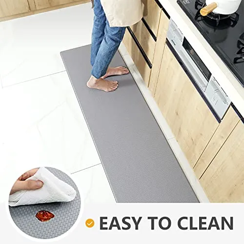 LOKNGXU Kitchen Rugs and Mats Anti Fatigue Mat Cushioned Comfort Runner Rug Standing Floor Rugs 17"x59" (Grey, 17"x59")