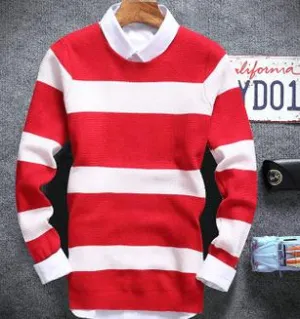 Men's 4 Stripe Casual Pullover