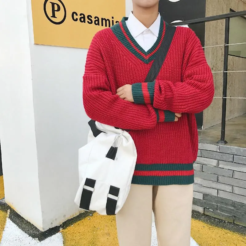 Men's Fashion Design V-Neck Sweater