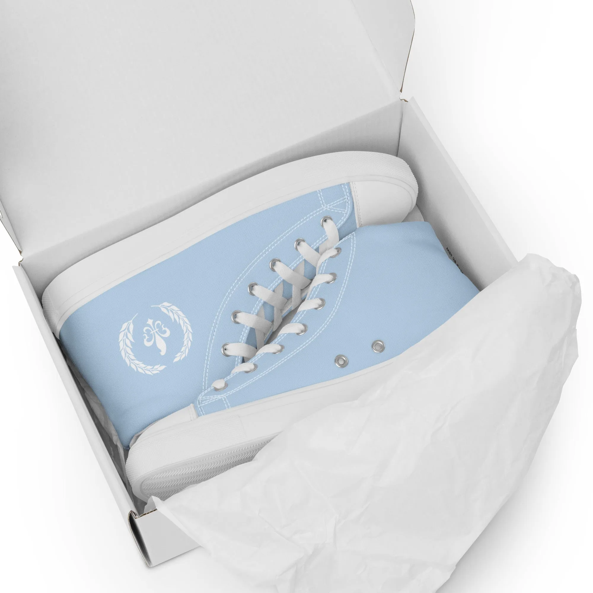 Men’s High-Top Canvas Shoes, Light Blue