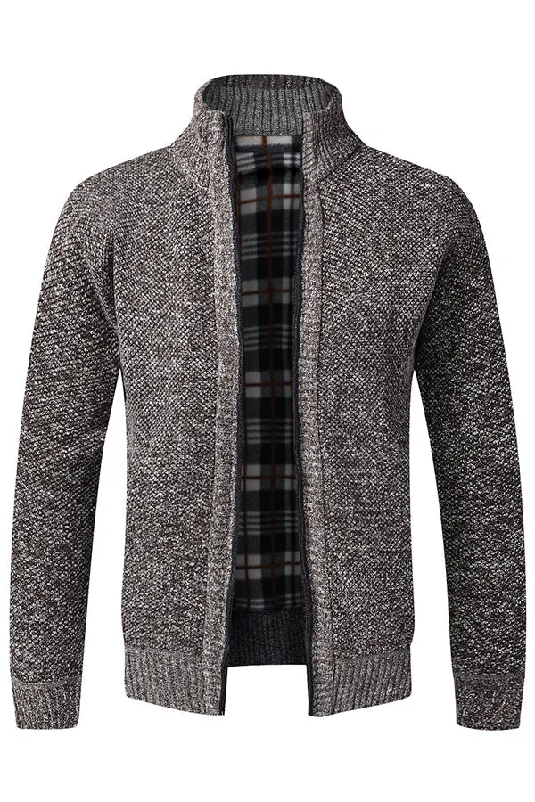 men's knitted cardigan fleece jacket
